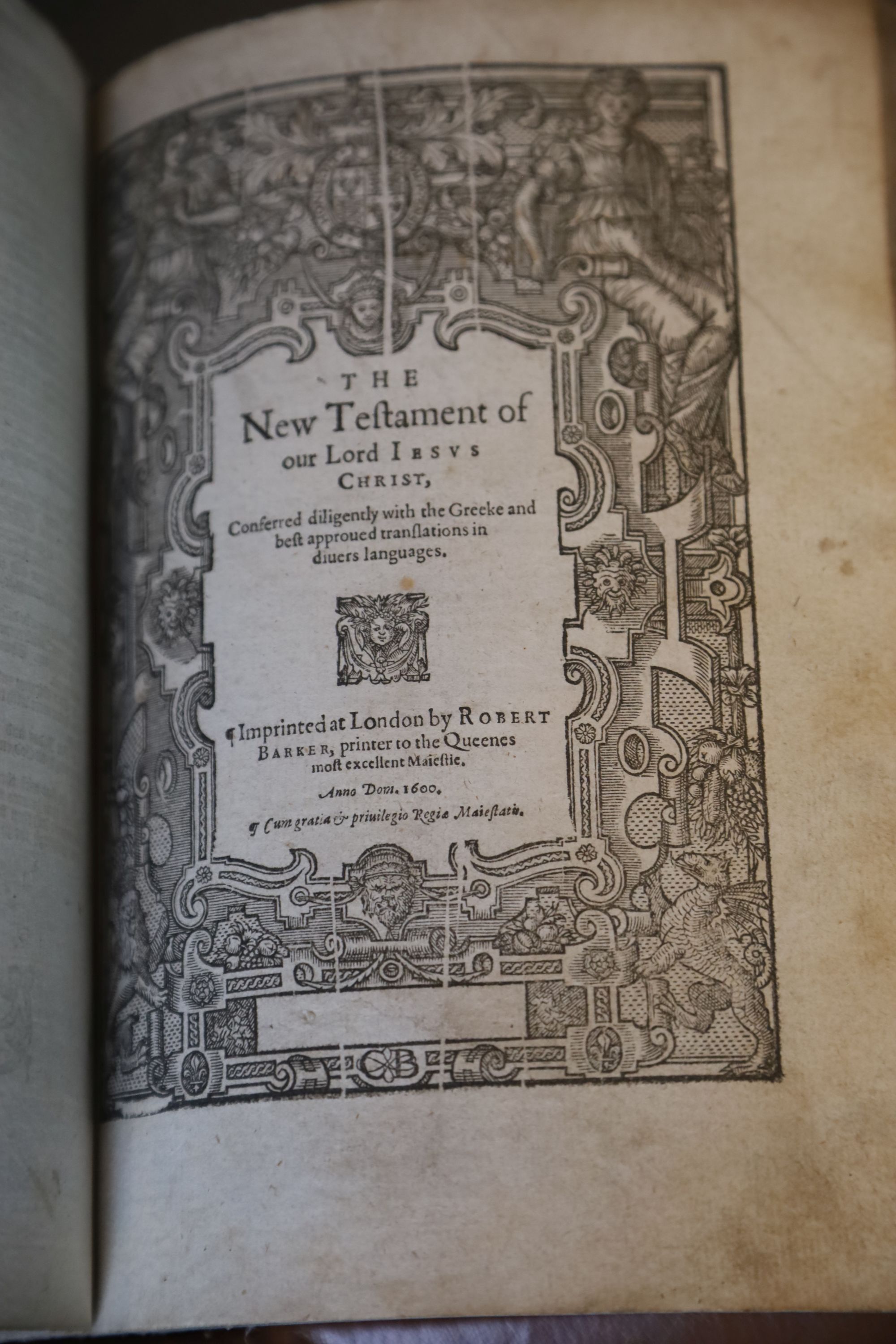 Bible in English - Bible, Robert Barker, London 1610, lacking general title page, page To the Christian Reader, lacking bottom third